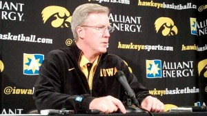 Iowa head coach Fran McCaffery discusses the Hawkeyes' upcoming game against Northern Iowa during his press conference held Wednesday, Dec. 12, 2012, at Carver-Hawkeye Arena in Iowa City.