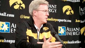 Iowa head coach Fran McCaffery discusses the Hawkeyes' upcoming game against Penn State during his press conference held Tuesday, Jan. 29, 2013, at Carver-Hawkeye Arena in Iowa City.