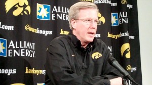 Iowa head coach Fran McCaffery discusses the Hawkeyes' upcoming first-round game at the Big Ten Tournament against Northwestern during his press conference held Tuesday, March 12, 2013, at Carver-Hawkeye Arena in Iowa City.