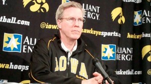 Iowa head coach Fran McCaffery discusses the Hawkeyes' upcoming NIT semifinal game against Maryland during his press conference held Friday, March 29, 2013, at Carver-Hawkeye Arena in Iowa City.