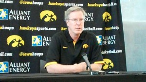 Iowa head coach Fran McCaffery talks about the Hawkeyes’ upcoming 2013-14 season during a press conference as part of the team’s annual Media Day on Oct. 9, 2013, at Carver-Hawkeye Arena. McCaffery is entering his fourth season as Iowa’s head coach.