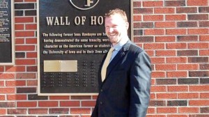 Jared DeVries became the second former Iowa football player to have his name etched onto Kinnick Stadium's ANF Wall of Honor on Friday, Oct. 25, 2013. DeVries was a defensive lineman for the Hawkeyes during the final seasons of the Hayden Fry era and went on to play 12 seasons in the NFL, all with the Detroit Lions.