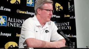Iowa head coach Fran McCaffery addressed the 15th-ranked Hawkeyes' upcoming game against No. 16 Wisconsin during a press conference held Friday, Feb. 21, 2014, at Carver-Hawkeye Arena in Iowa City.