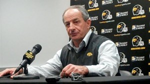 Iowa co-linebackers coach Jim Reid discusses spring football during his press conference held Wednesday, April 2, 2014, at the Hayden Fry Football Complex in Iowa City. Reid is entering his second season on the Hawkeyes' coaching staff.